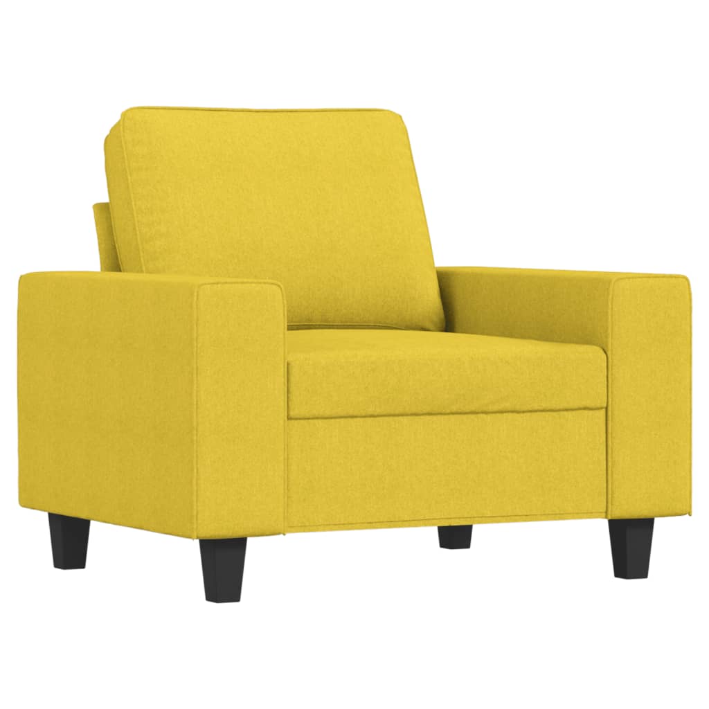 Fauteuil met voetenbank 60 cm stof crèmekleurig