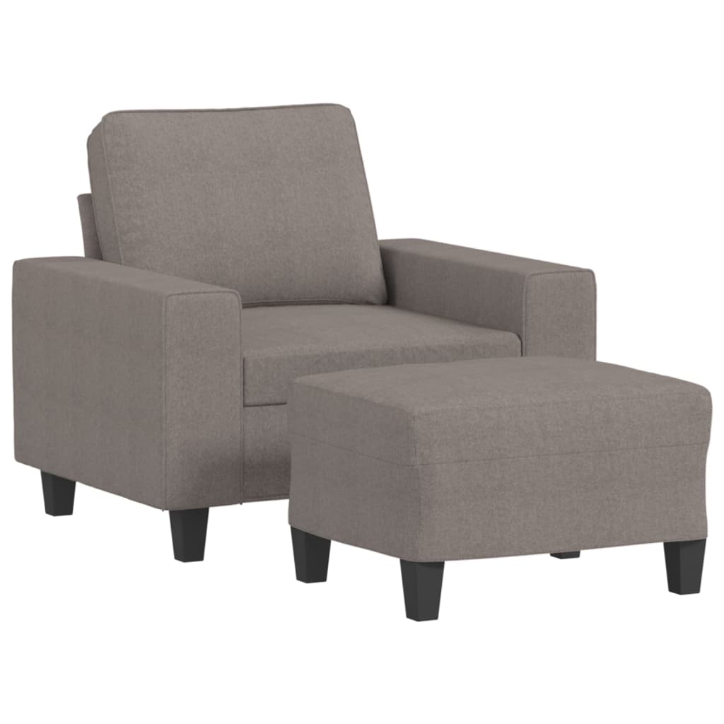 Fauteuil met voetenbank 60 cm stof