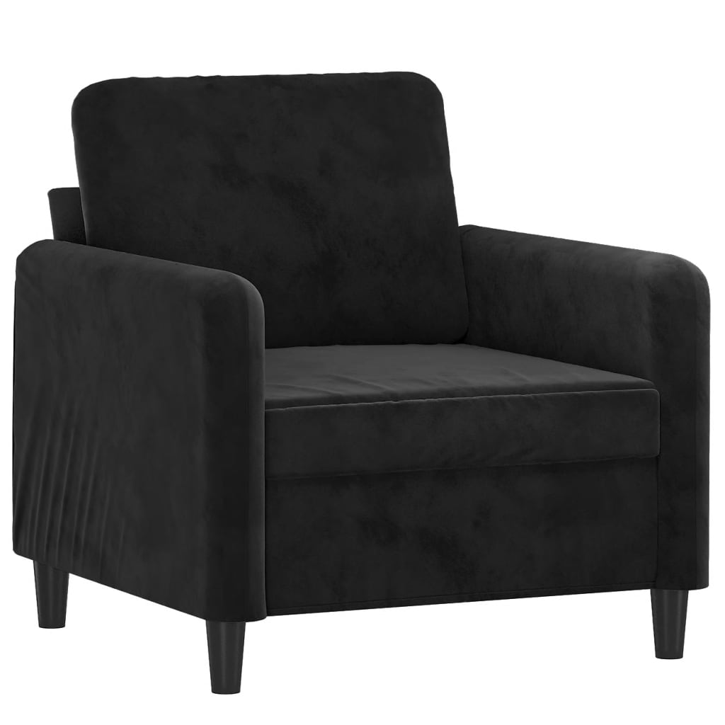 Fauteuil met voetenbank 60 cm fluweel donkergrijs