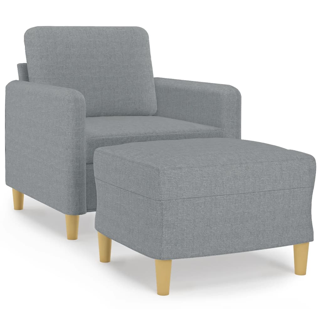 Fauteuil met voetenbank 60 cm stof zwart