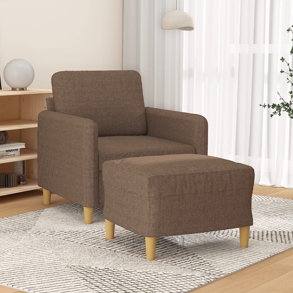 Fauteuil avec repose-pieds 60 cm en tissu