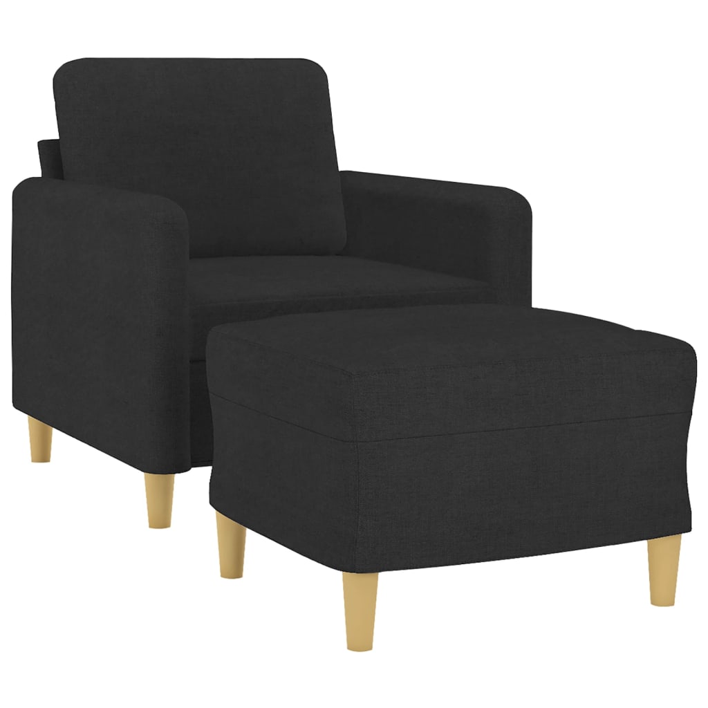 Fauteuil avec repose-pieds 60 cm en tissu