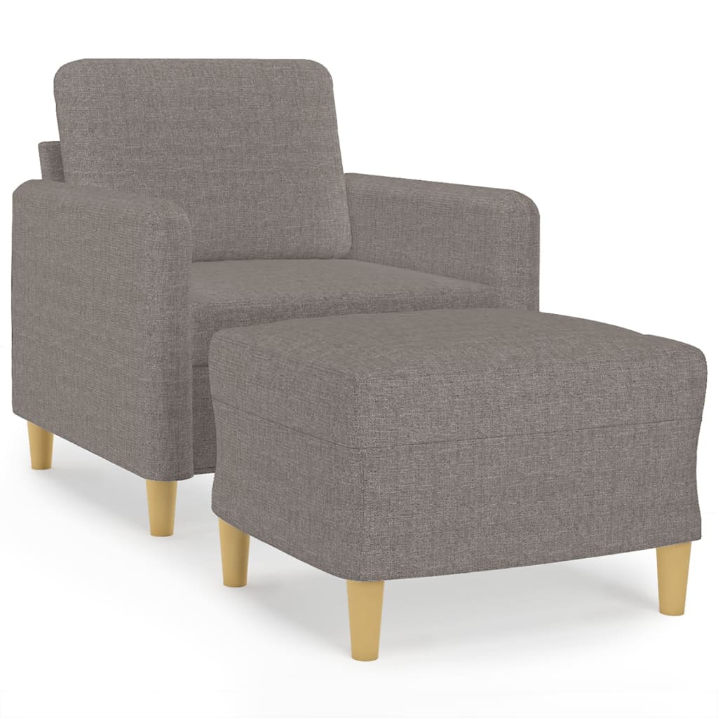 Fauteuil met voetenbank 60 cm stof zwart