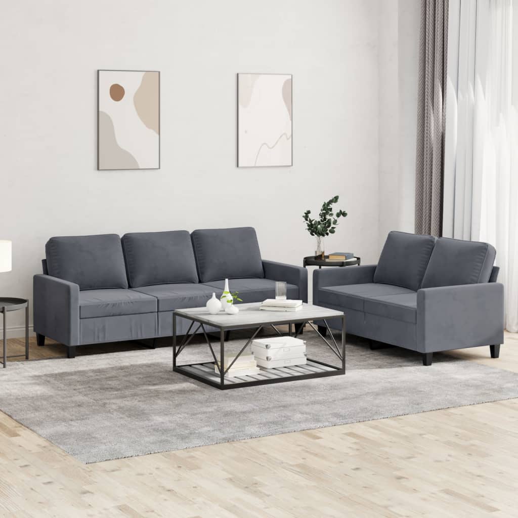 2-delige Loungeset met kussens fluweel