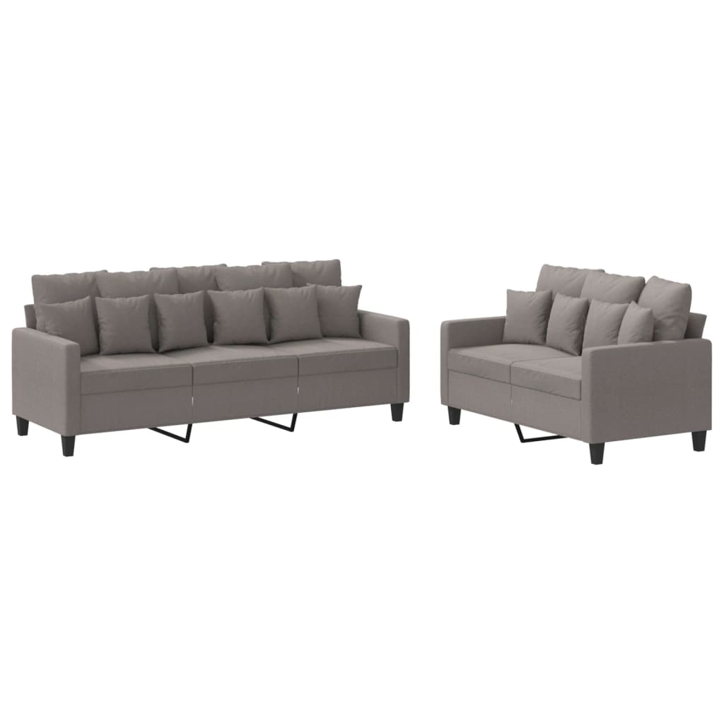 2-delige loungeset met kussens stof