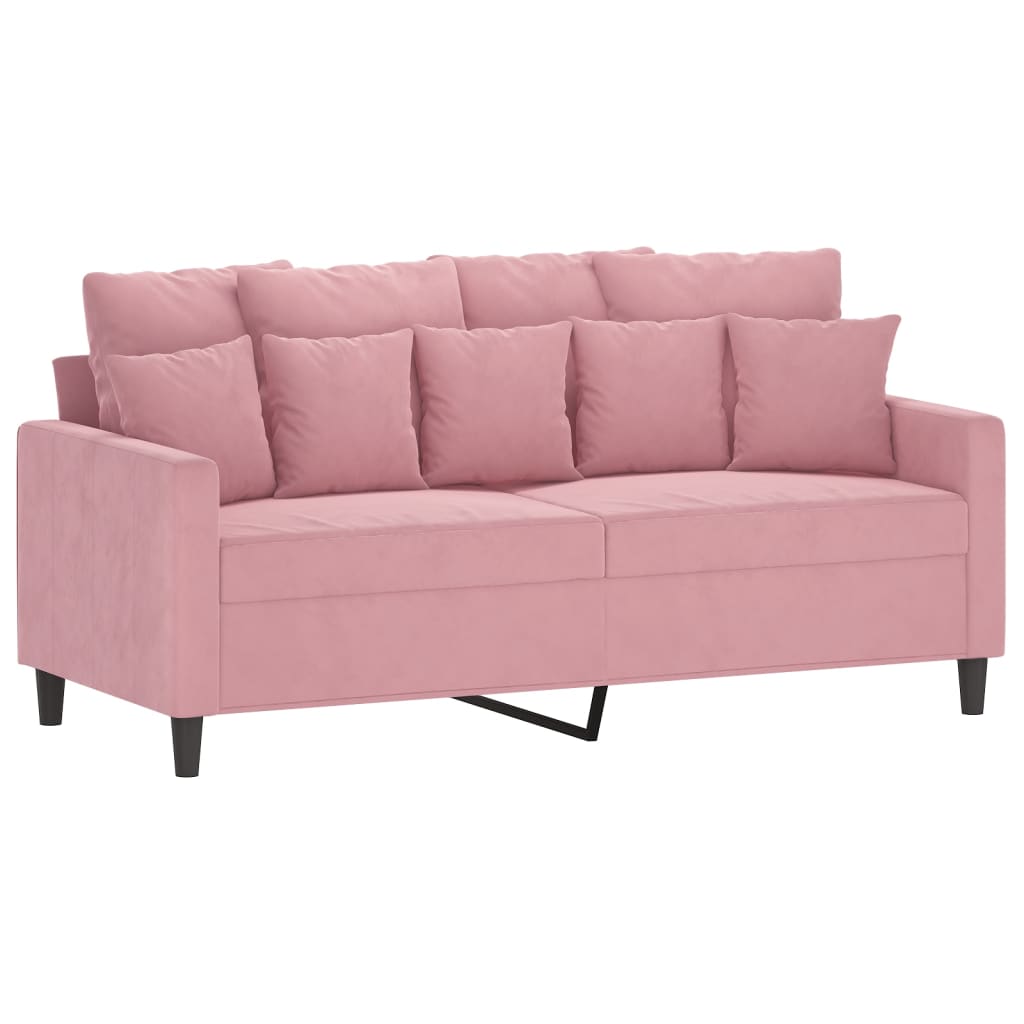 3-delige Loungeset met kussens fluweel roze