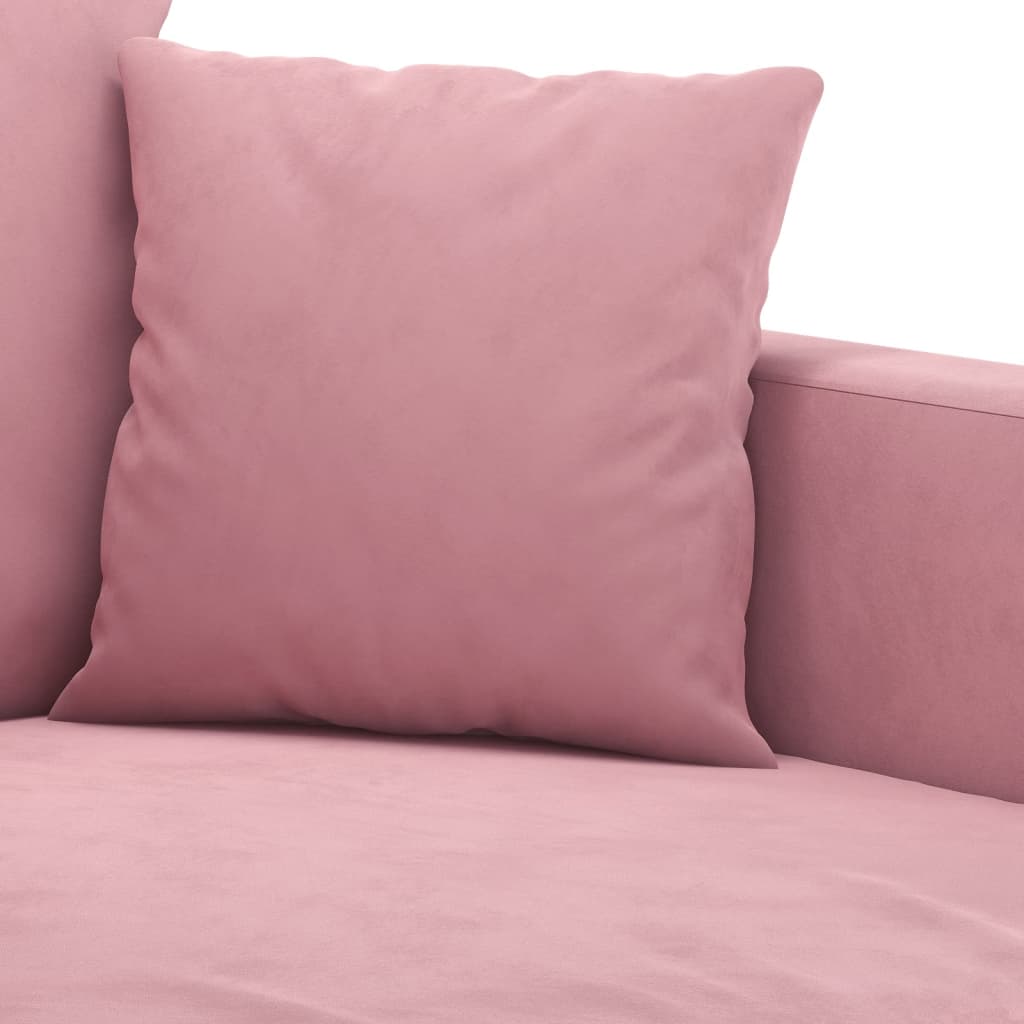 3-delige Loungeset met kussens fluweel roze