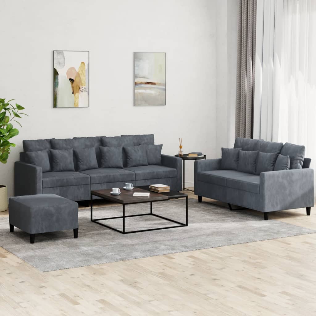 2-delige Loungeset met kussens fluweel