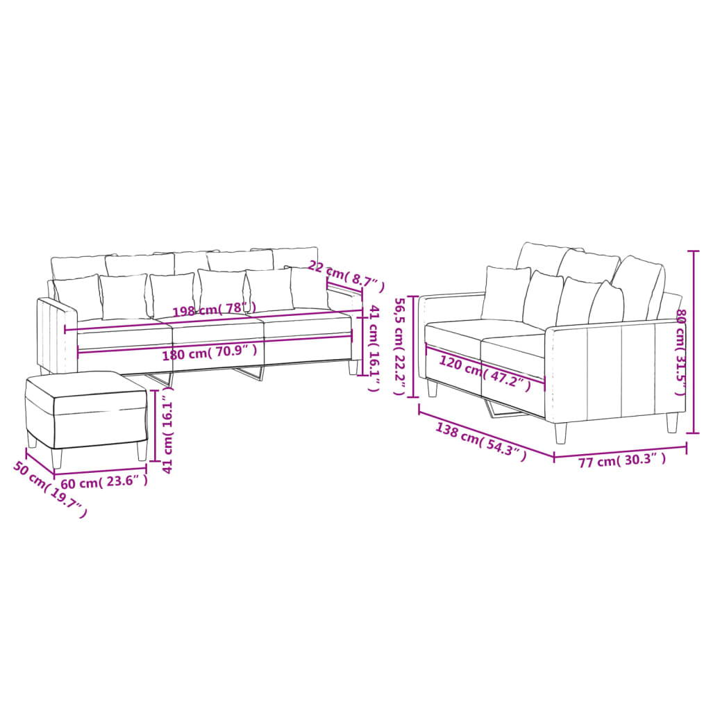 Ensemble lounge 2 pièces avec coussins en velours vert foncé