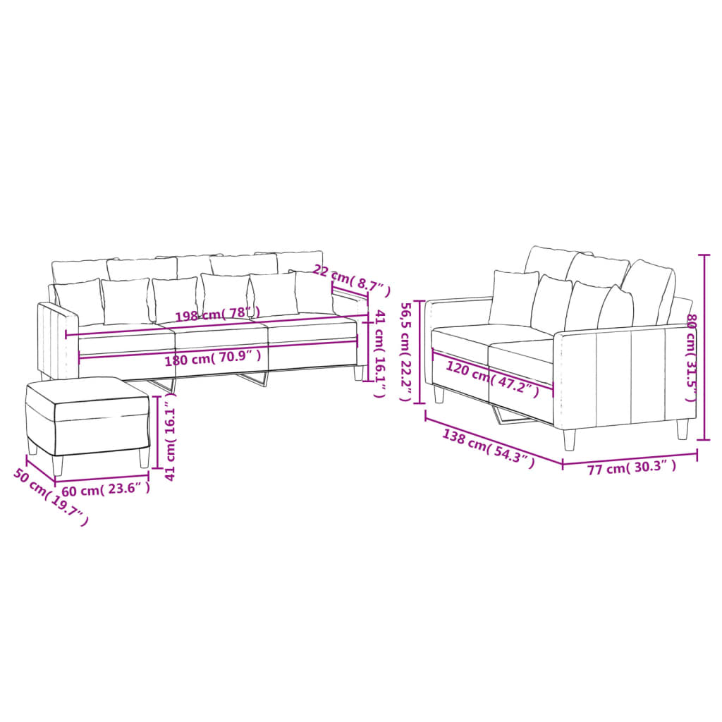 2-delige Loungeset met kussens fluweel donkergroen