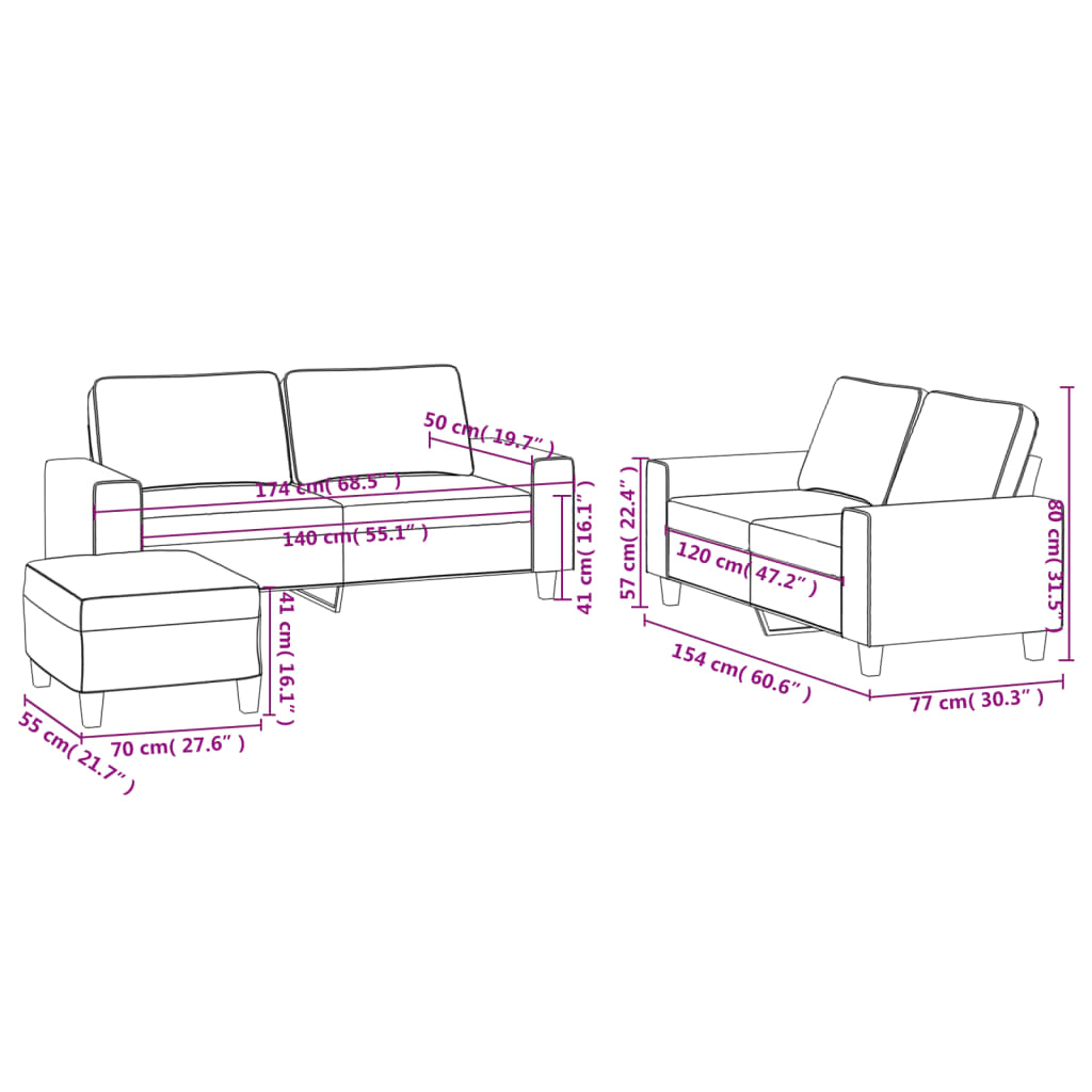 2-delige Loungeset stof