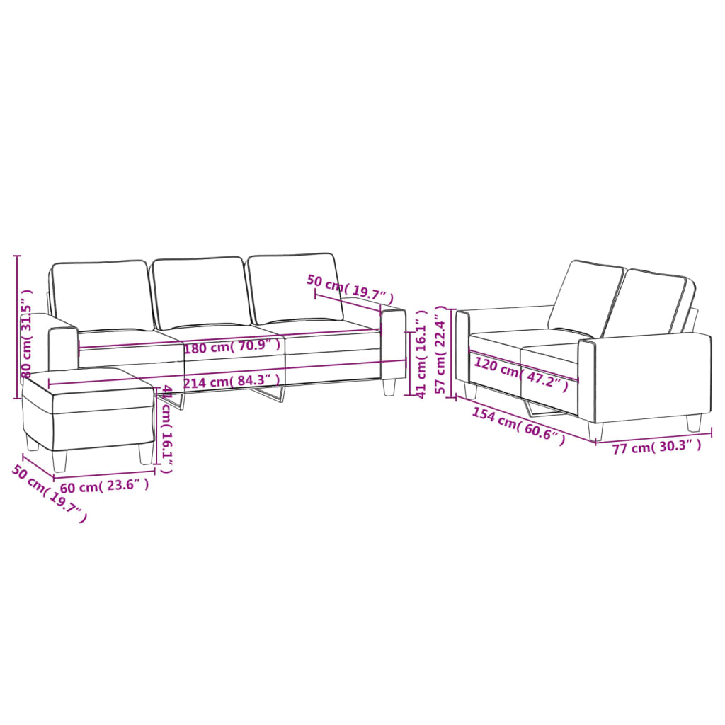 2-delige Loungeset stof