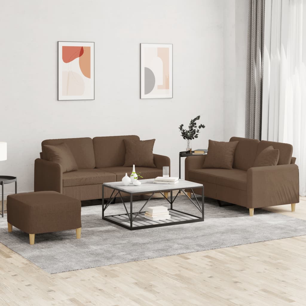 2-delige Loungeset met kussens stof