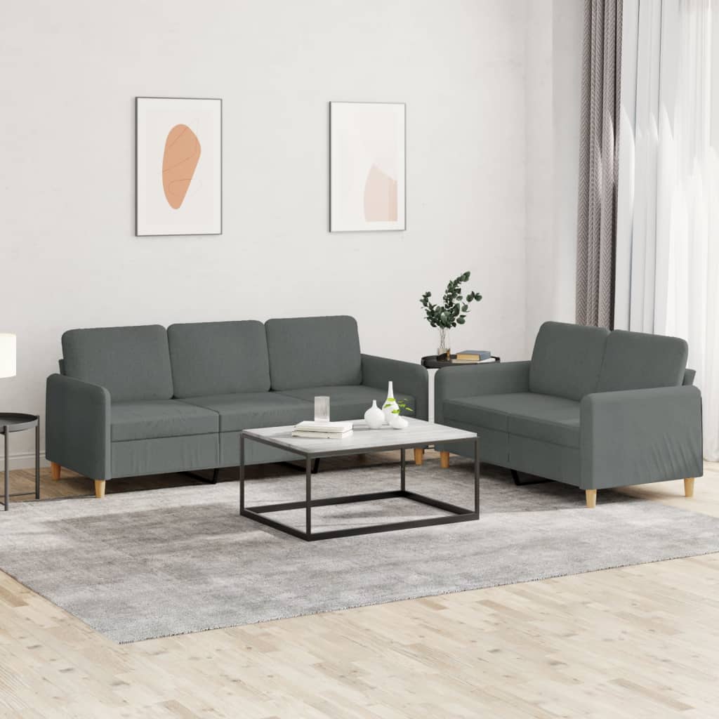 2-delige Loungeset met kussens stof