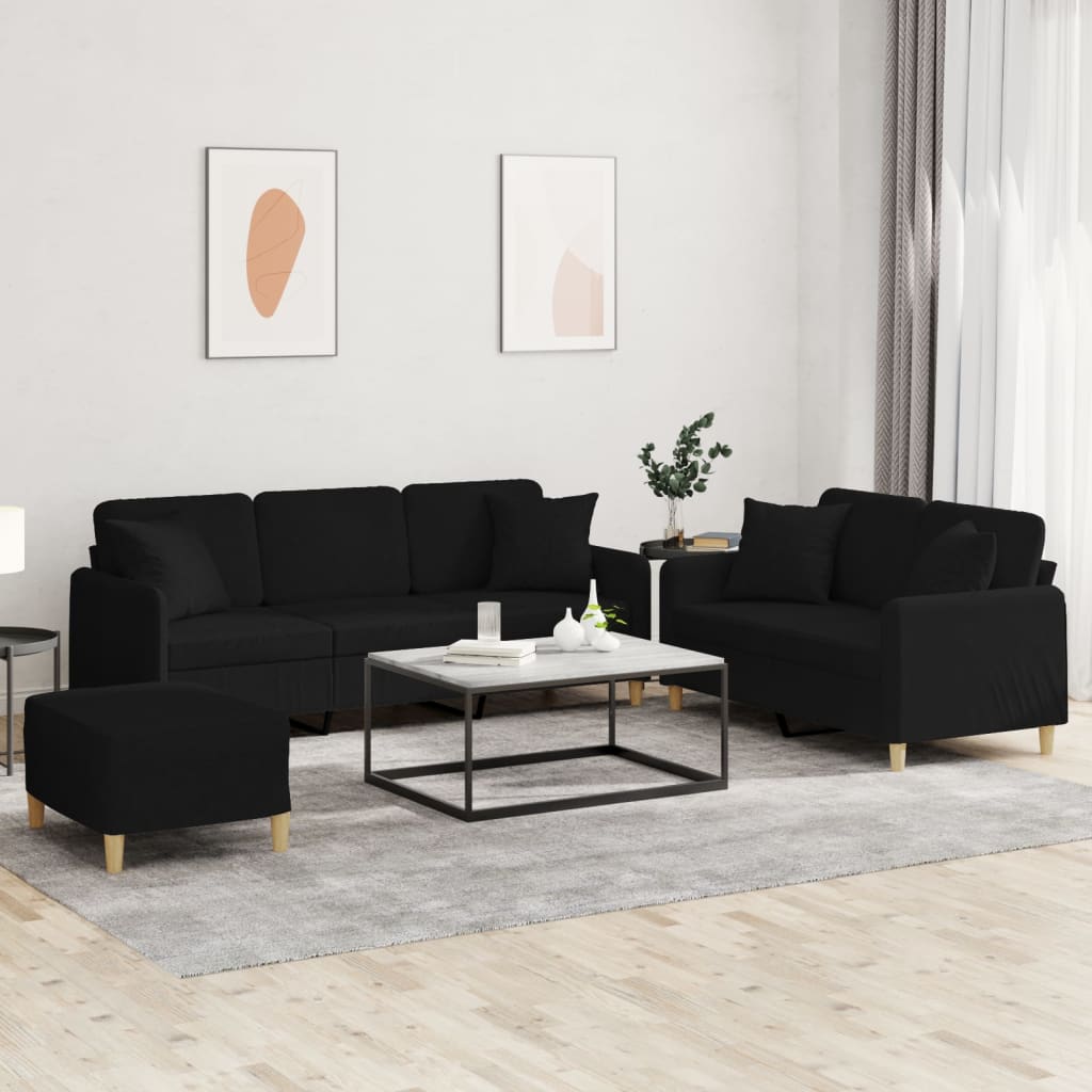 2-delige Loungeset met kussens stof