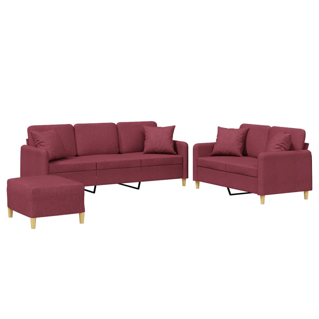 2-delige Loungeset met kussens stof