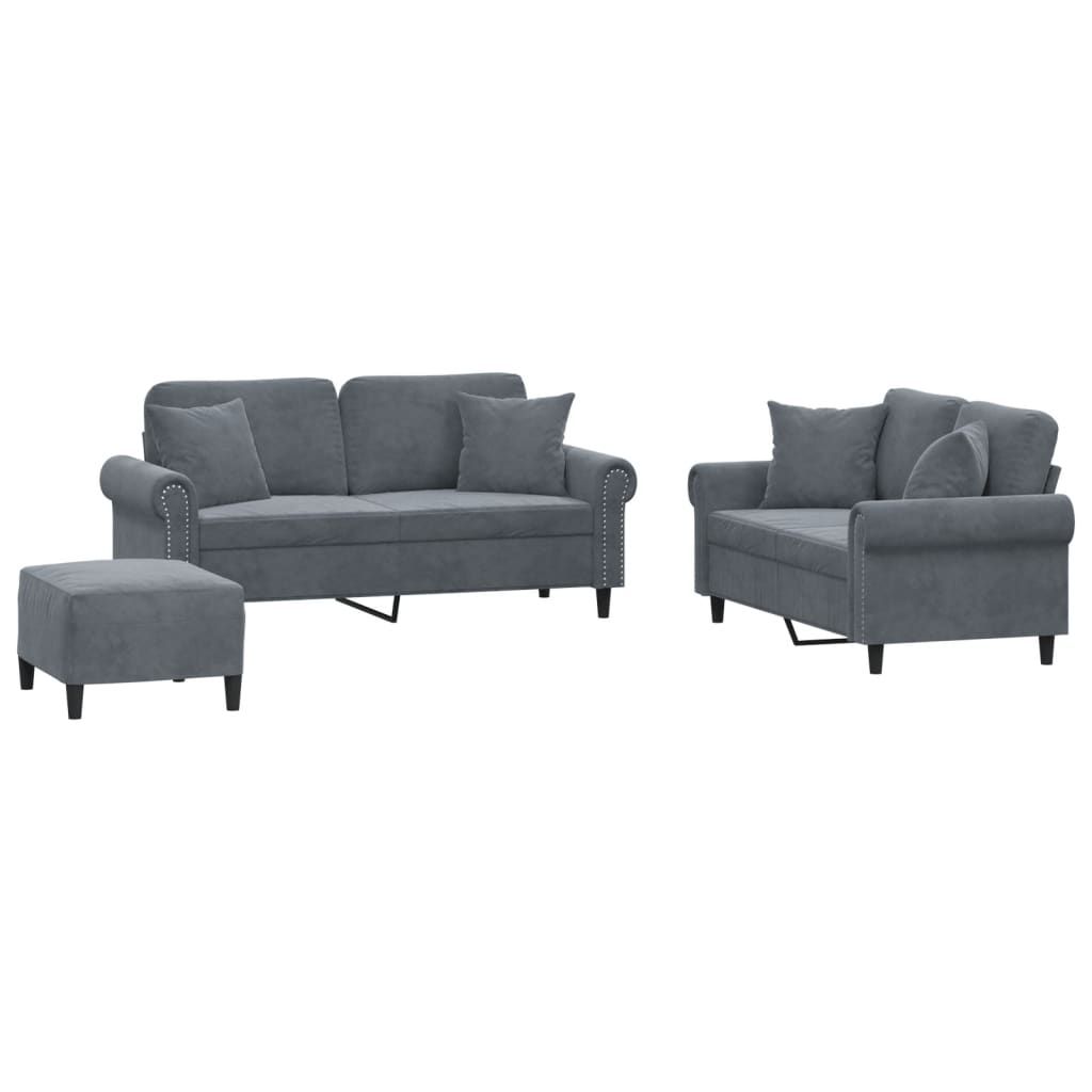 2-delige Loungeset met kussens fluweel