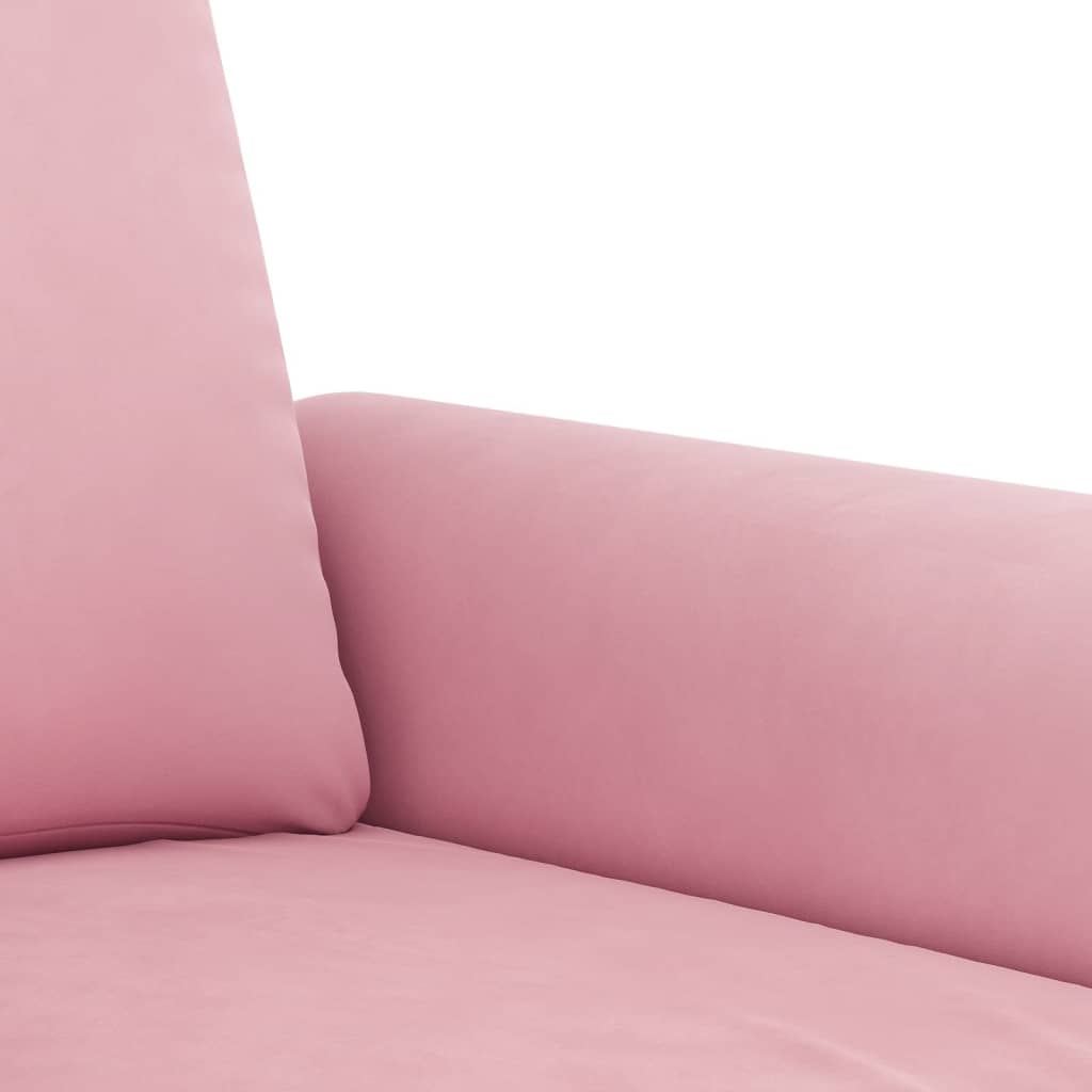 2-delige Loungeset met kussens fluweel roze