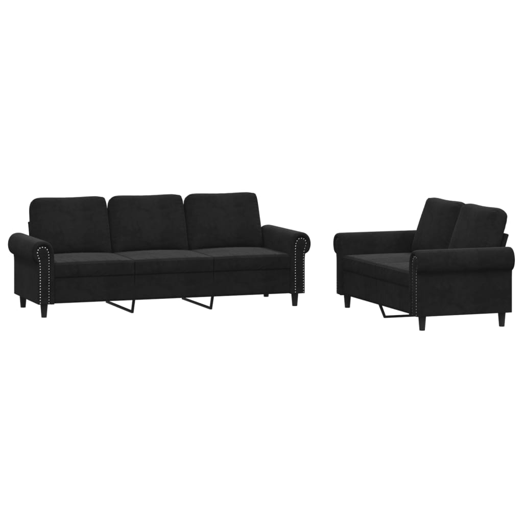 2-delige Loungeset met kussens fluweel