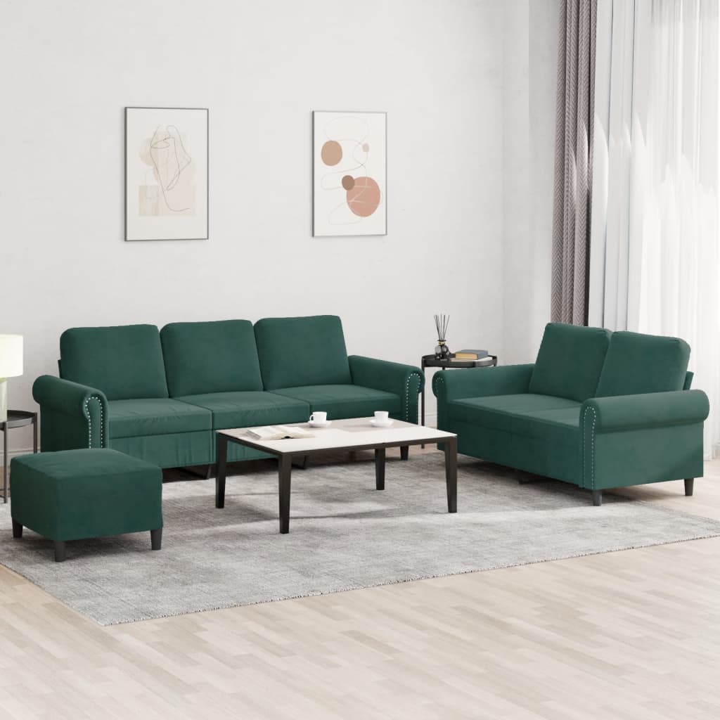 3-delige Loungeset met kussens fluweel