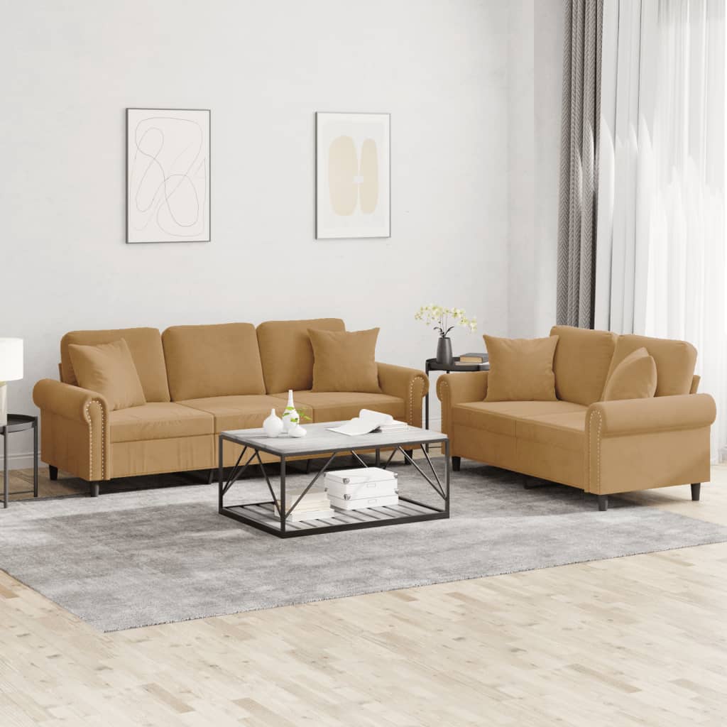 2-delige Loungeset met kussens fluweel