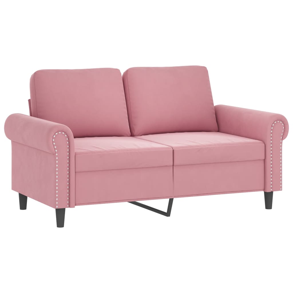 2-delige Loungeset met kussens fluweel roze