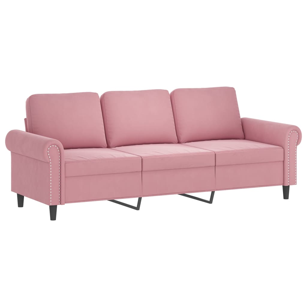 2-delige Loungeset met kussens fluweel roze