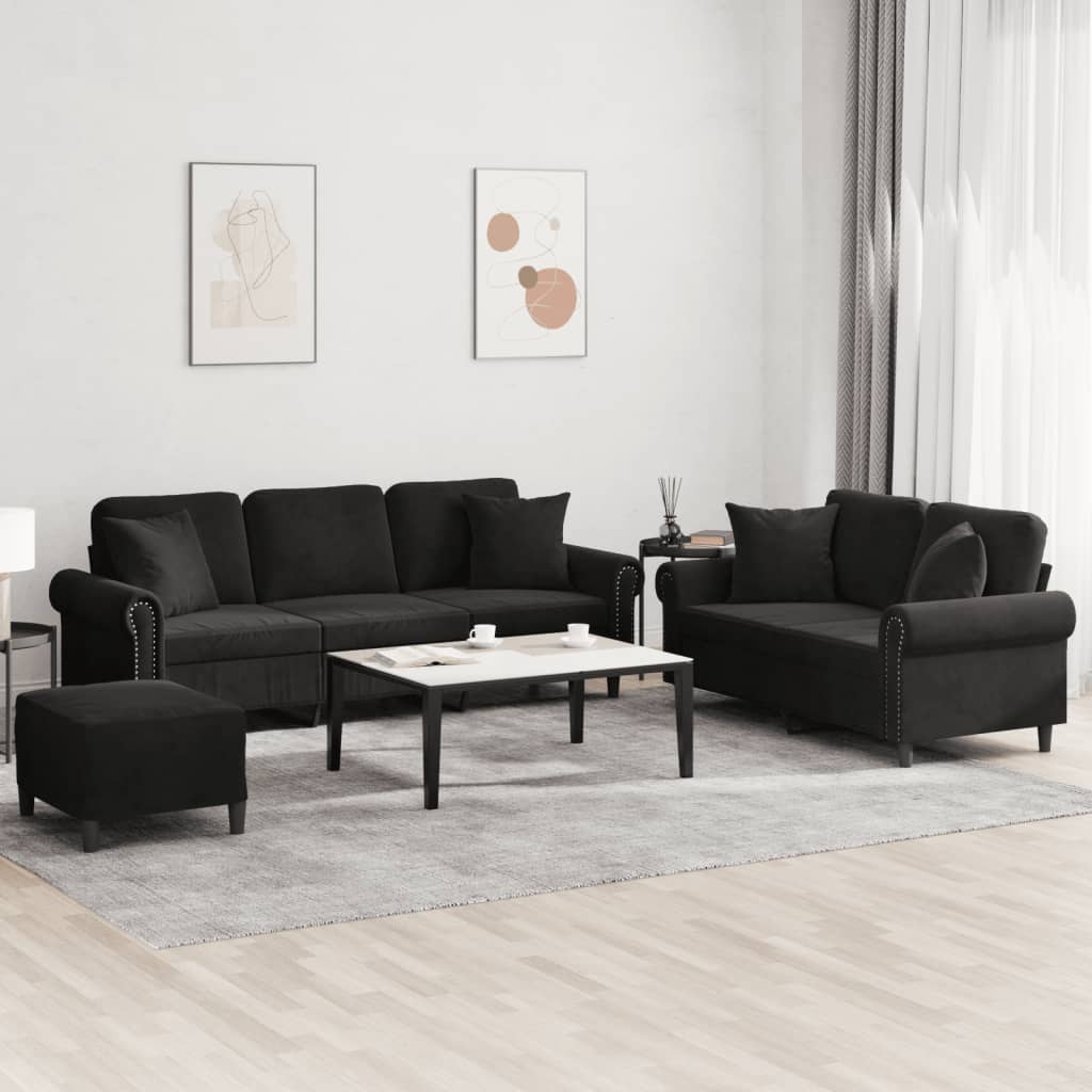 2-delige Loungeset met kussens fluweel