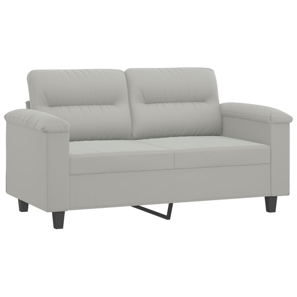 2-delige Loungeset met kussens microvezelstof taupe