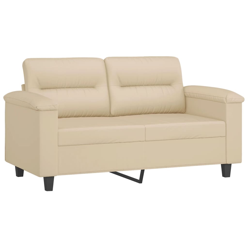 2-delige Loungeset met kussens microvezelstof taupe