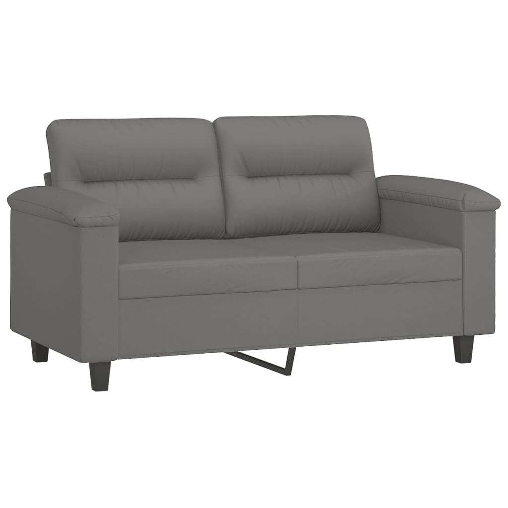 2-delige Loungeset met kussens microvezelstof taupe