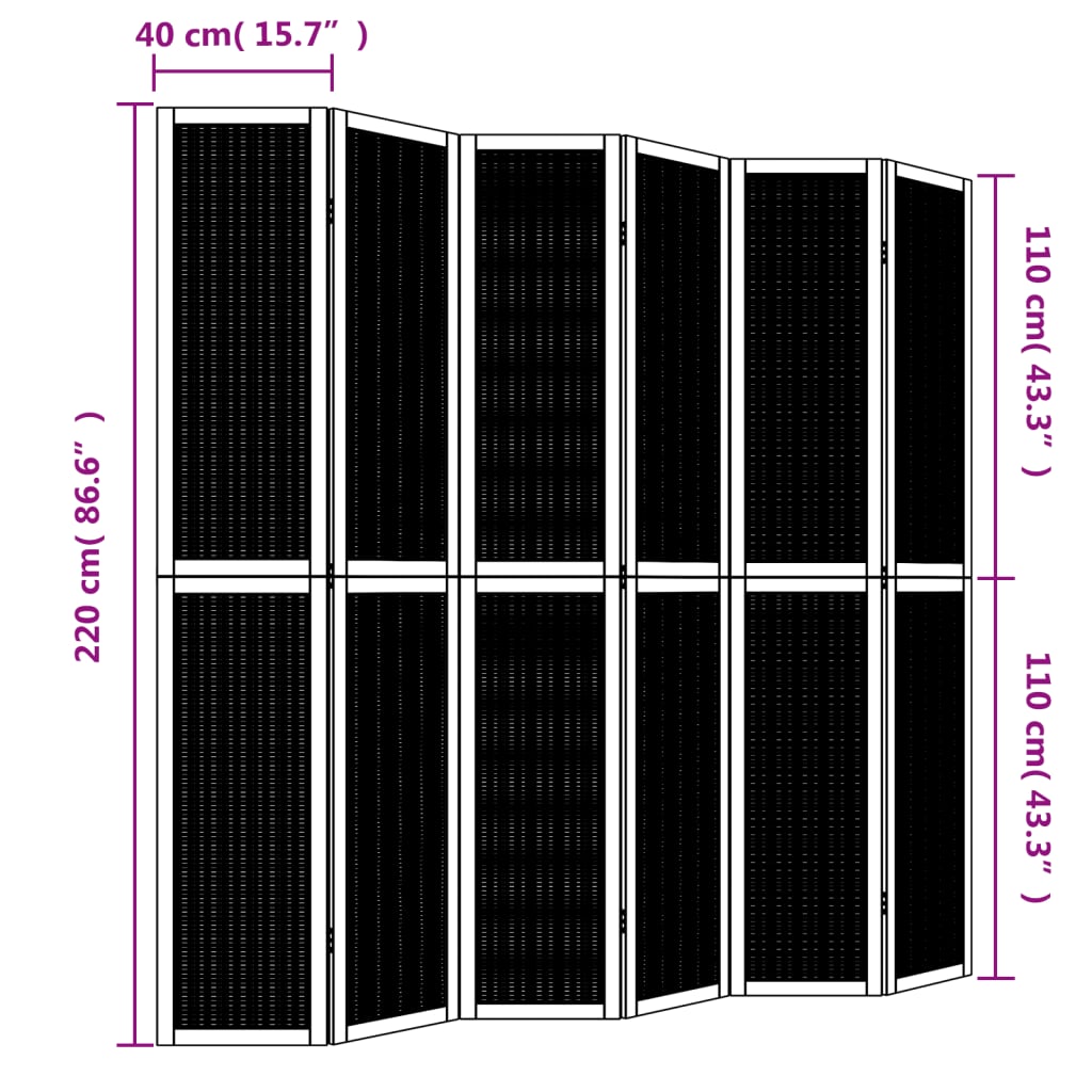 Kamerscherm met 4 panelen massief paulowniahout bruin