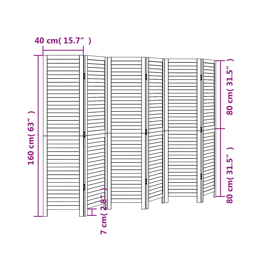 Kamerscherm met 4 panelen massief paulowniahout zwart