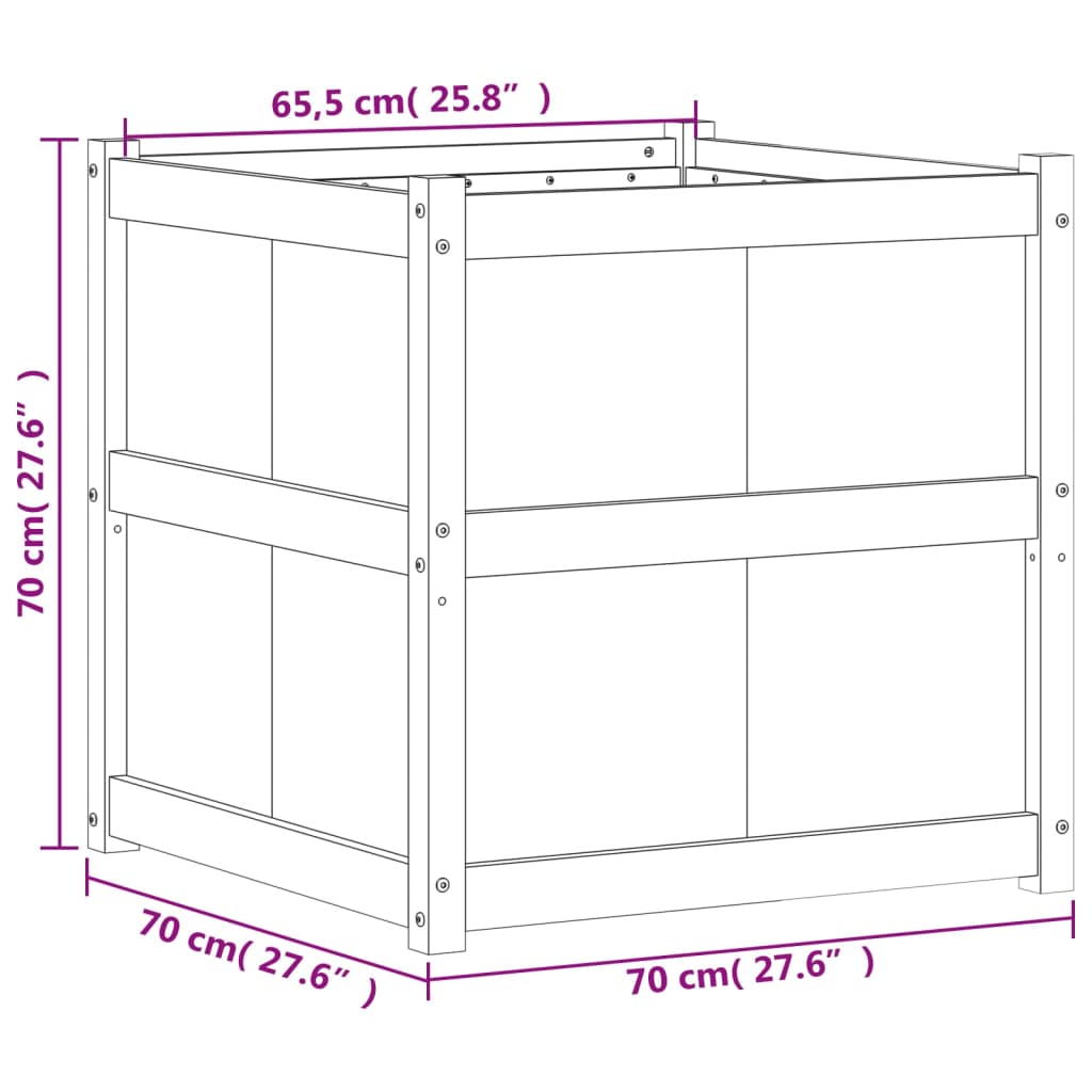 Jardinière 70x70x70 cm solide