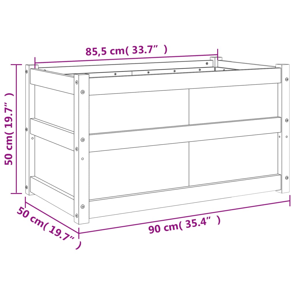 Plantenbak 90x50x50 cm