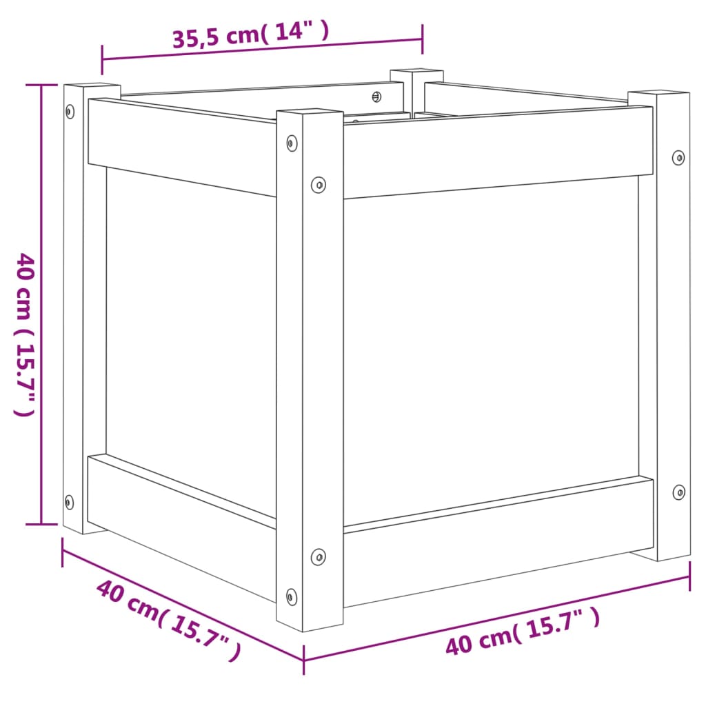 Plantenbak 40x40x40 cm massief