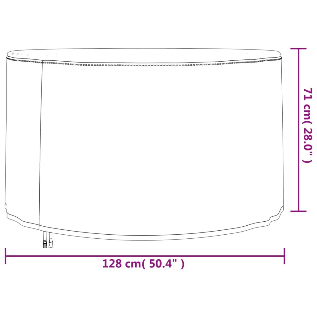 Tuinmeubelhoezen 2 st Ø 128x71 cm 420D oxford stof