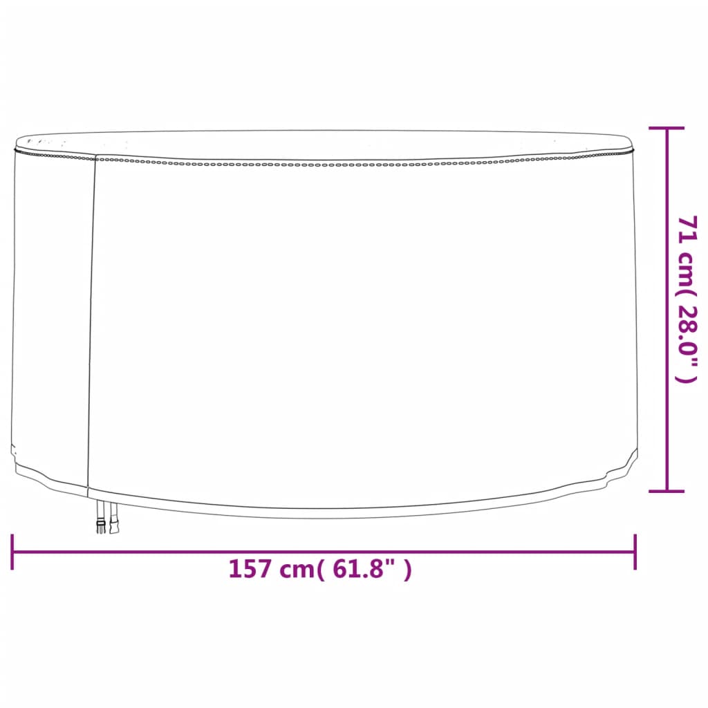 Tuinmeubelhoezen 2 st Ø 128x71 cm 420D oxford stof