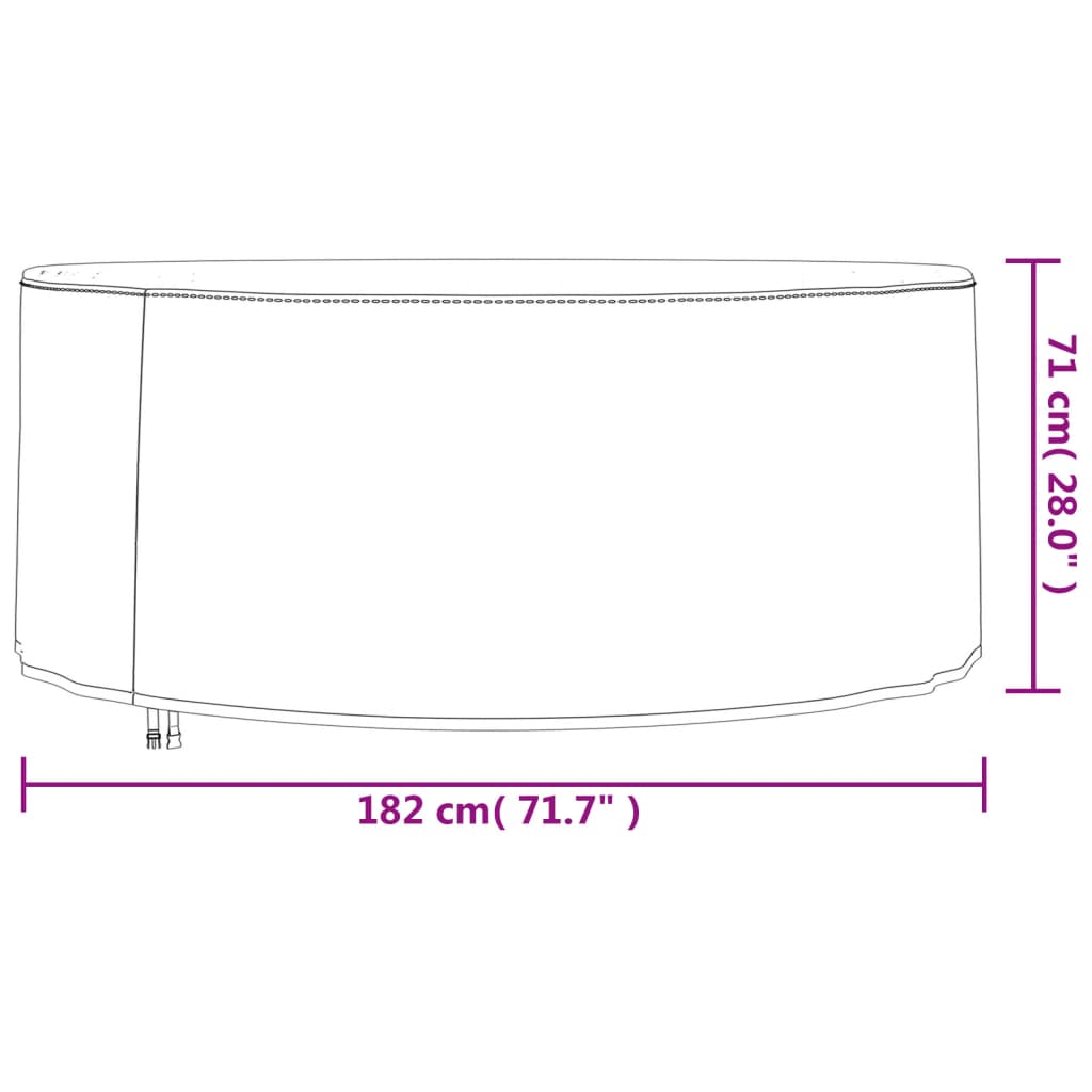 Tuinmeubelhoezen 2 st Ø 128x71 cm 420D oxford stof