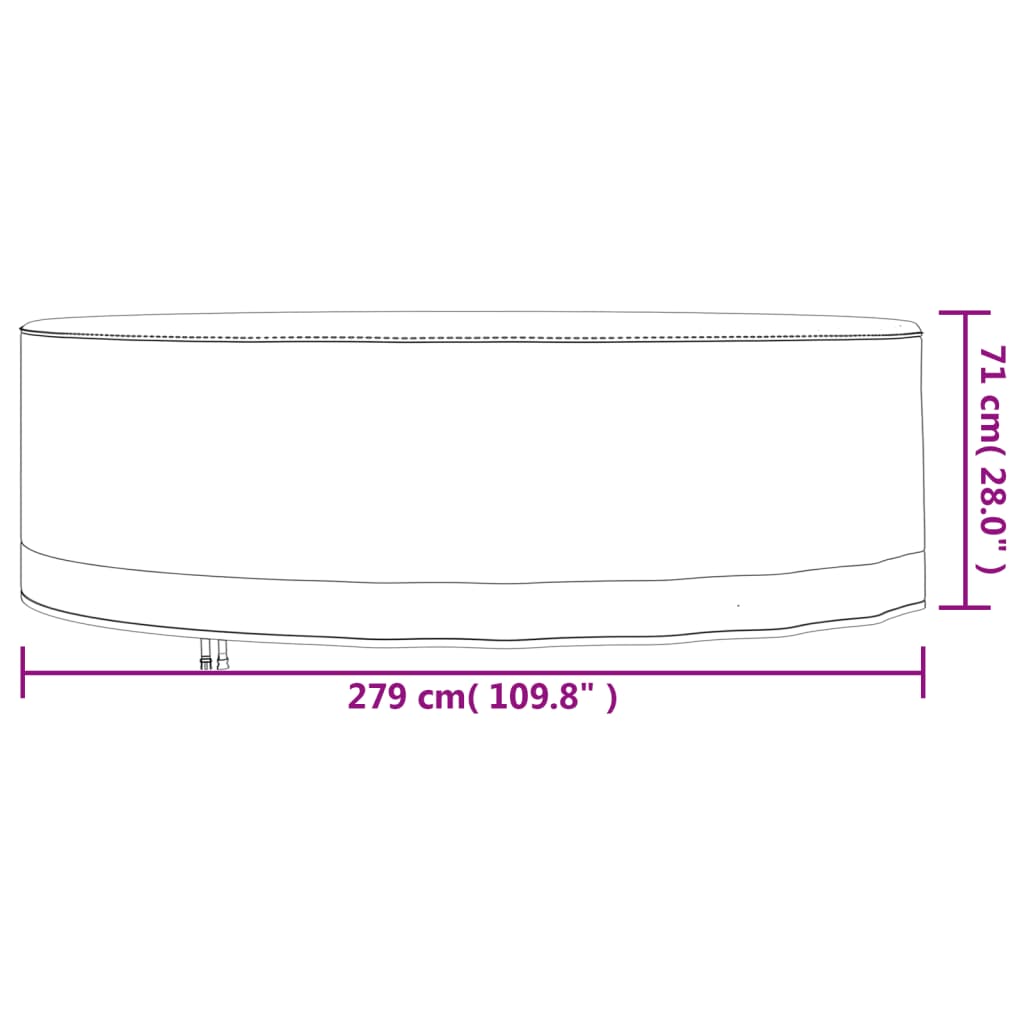 Tuinmeubelhoezen 2 st Ø 279x71 cm 600D oxford stof