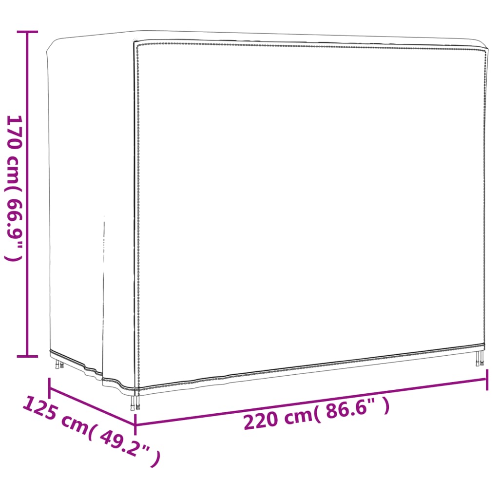 Schommelbankhoezen 2 st 220x135x170 cm 420D oxford stof