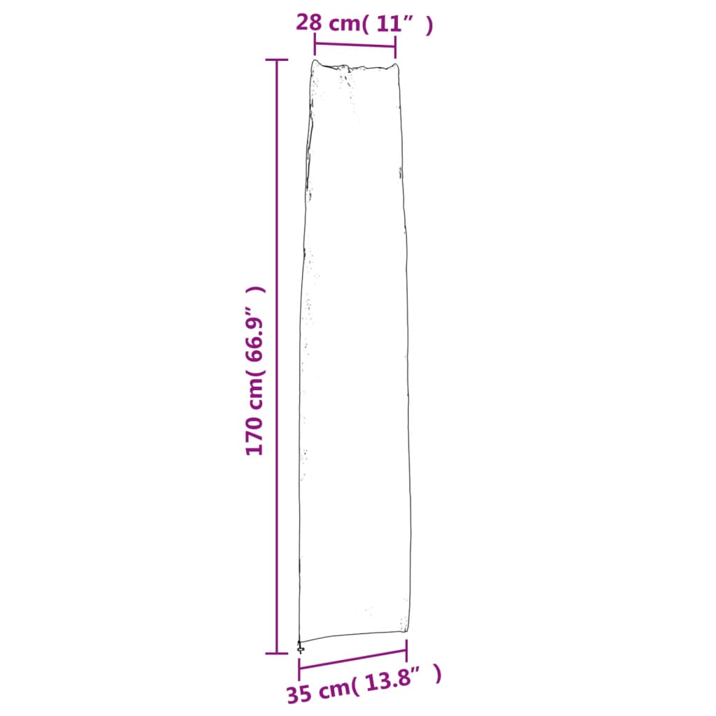 Parasolhoezen 2 st 170x28/32 cm 420D oxford stof