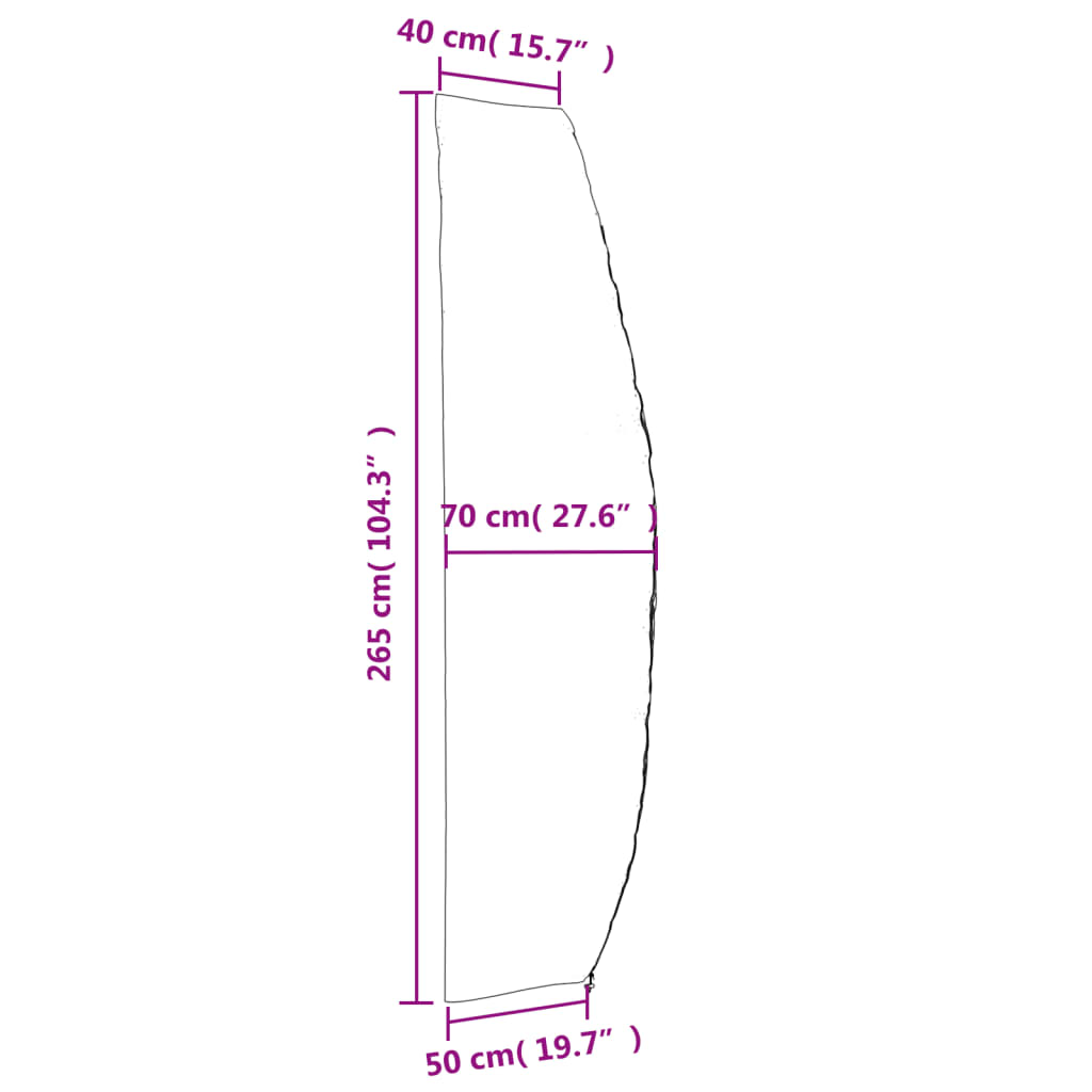 Parasolhoezen 2 st 280x30/81/45 cm 420D oxford stof