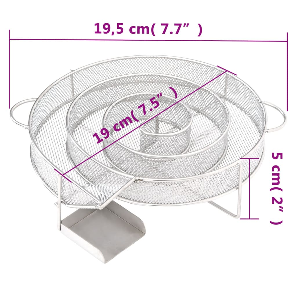 Rookgenerator koud rond 19,5 cm roestvrij staal