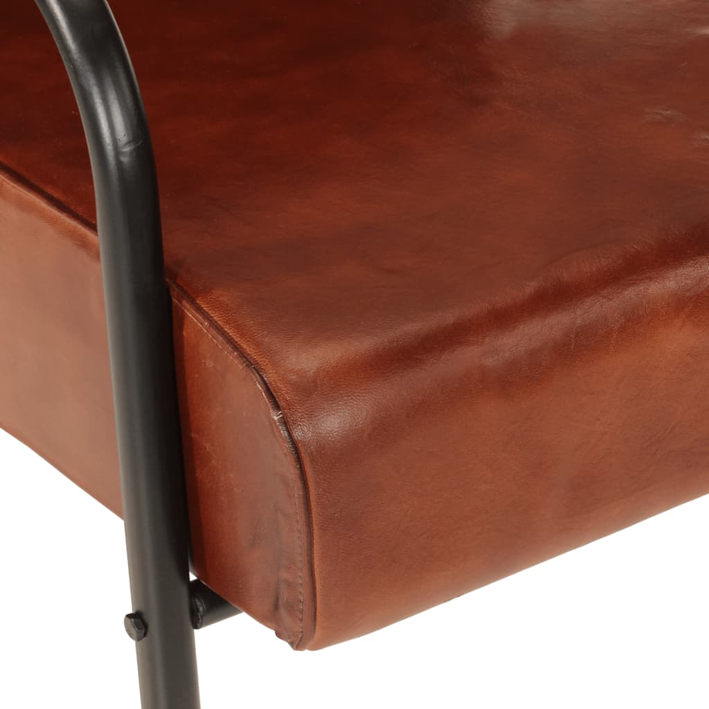 Fauteuil en cuir véritable marron