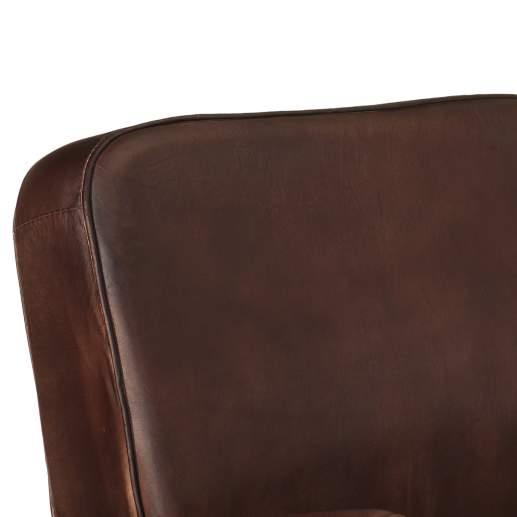 Fauteuil echt leer bruin