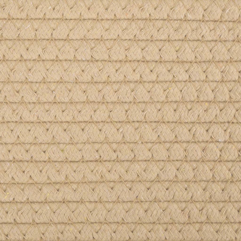 Opbergmand met deksel Ø 37x50 cm katoen en beige