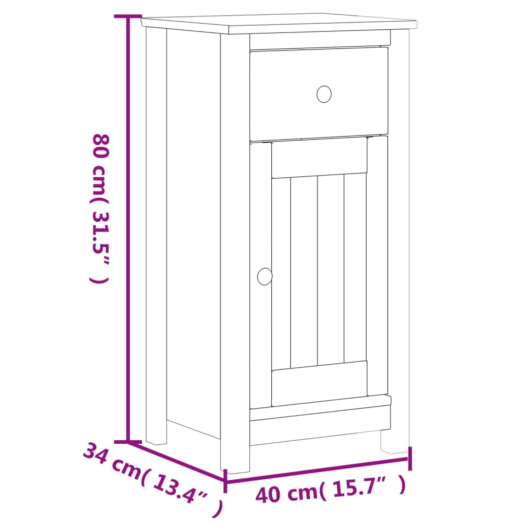 Meuble de salle de bain BERG 40x34x80 cm en pin massif