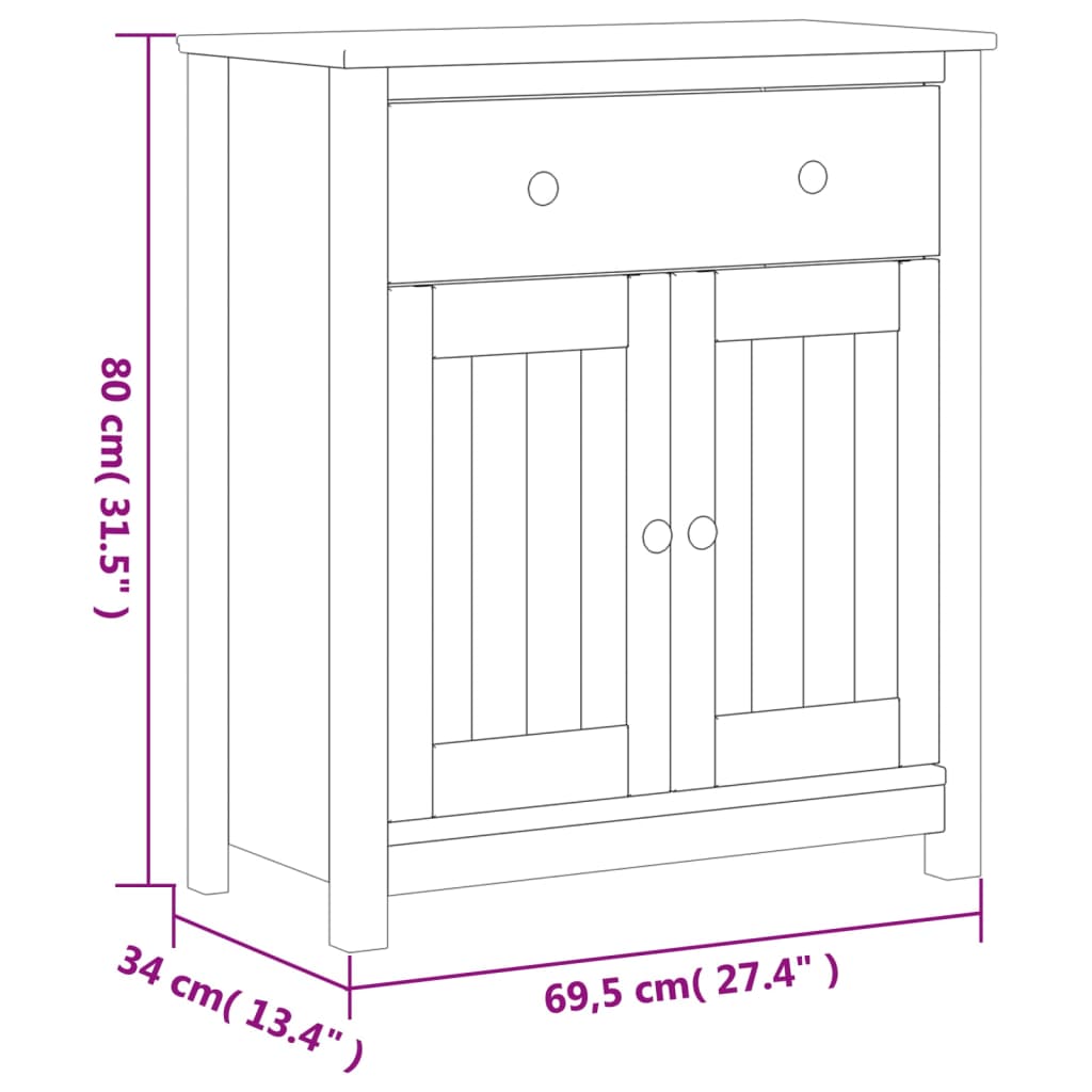 Meuble de salle de bain BERG 40x34x80 cm en pin massif