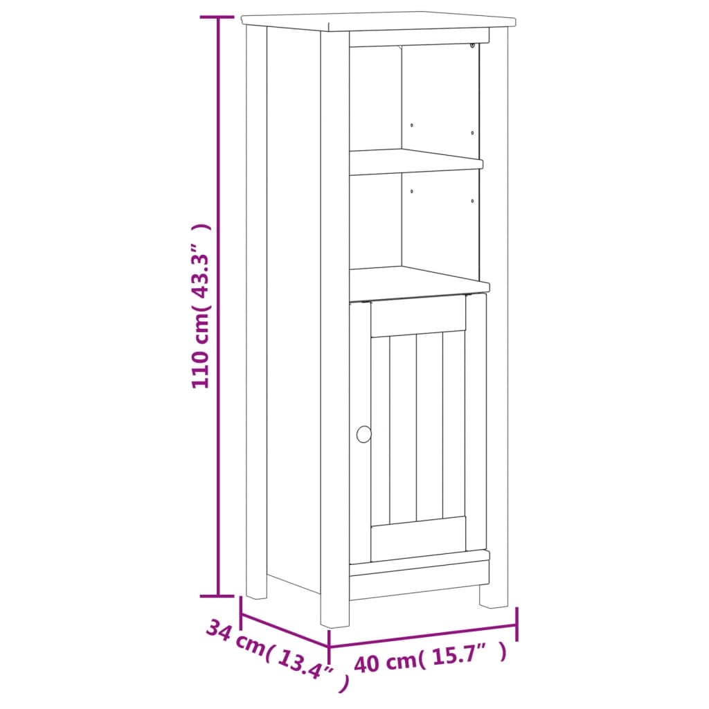 Badkamerkast BERG 40x34x110 cm massief grenenhout